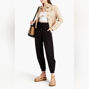 CHLOE Women's Crepe Track Jogger Pants Black FR 38 US 6 Org $950